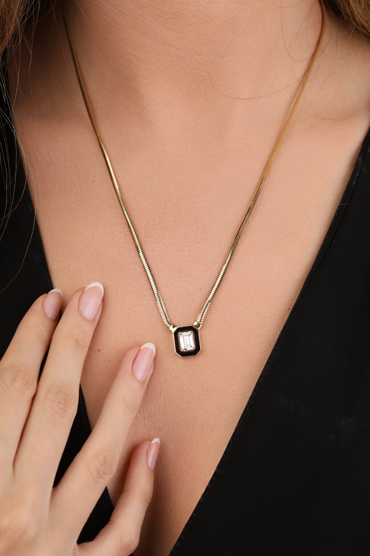 Altın Balık Sırtı Baget Kolye