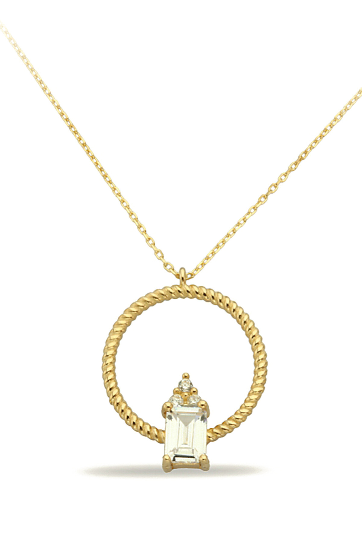 14 Ayar Altın Burgu Telli Baget Kolye