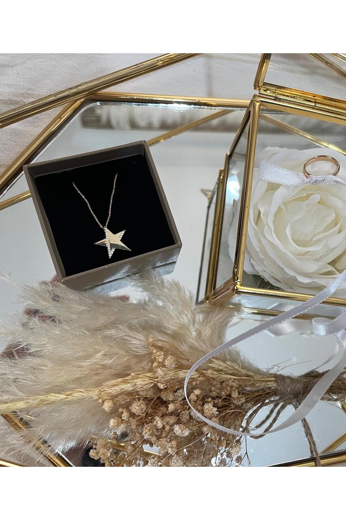 14 Ayar Altın Yıldız Kolye