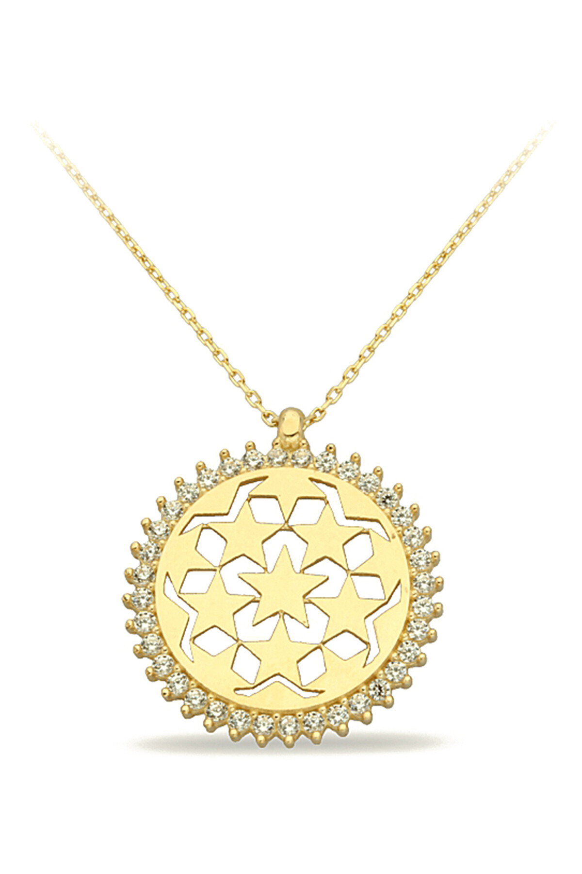 14 Ayar Altın Yıldız Yumağı Kolye