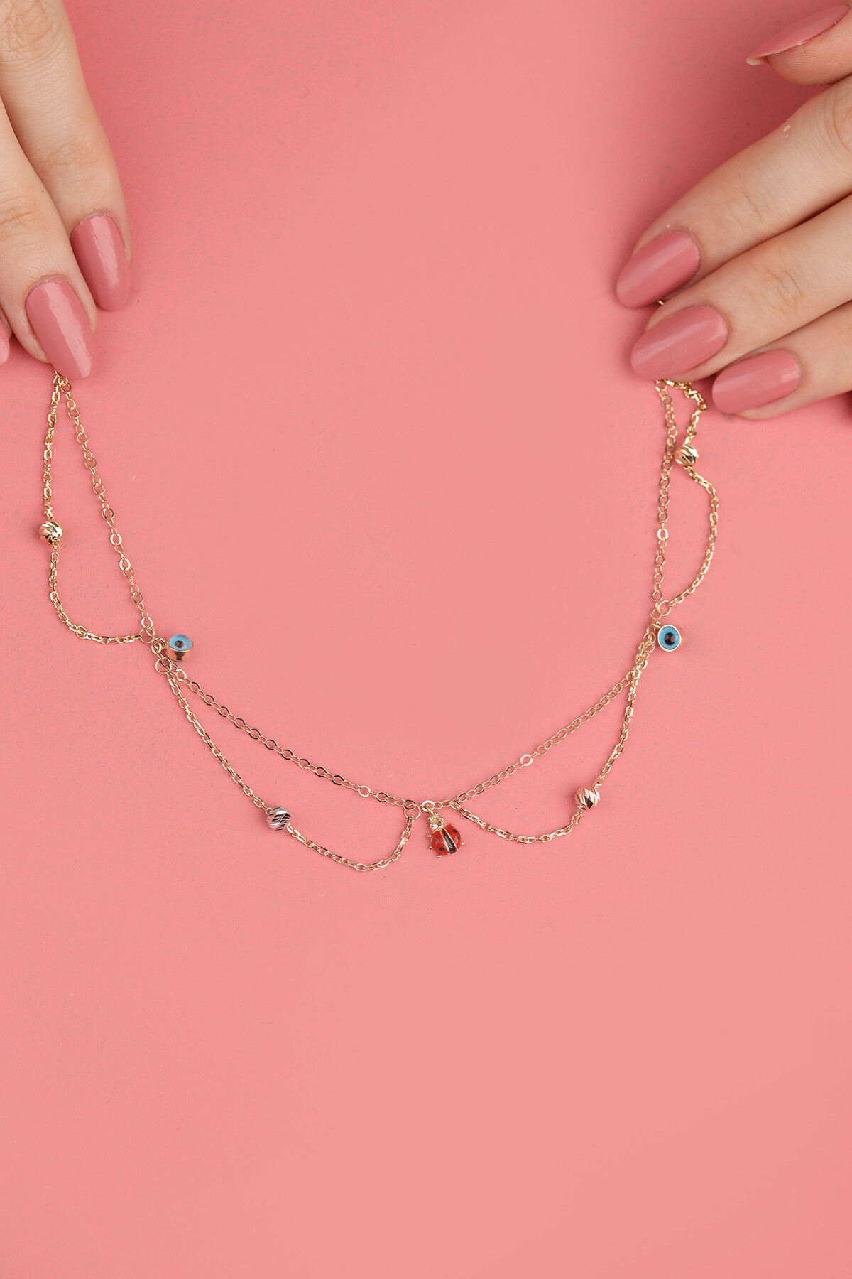 14 Ayar Altın Uğur Böceği Halhal