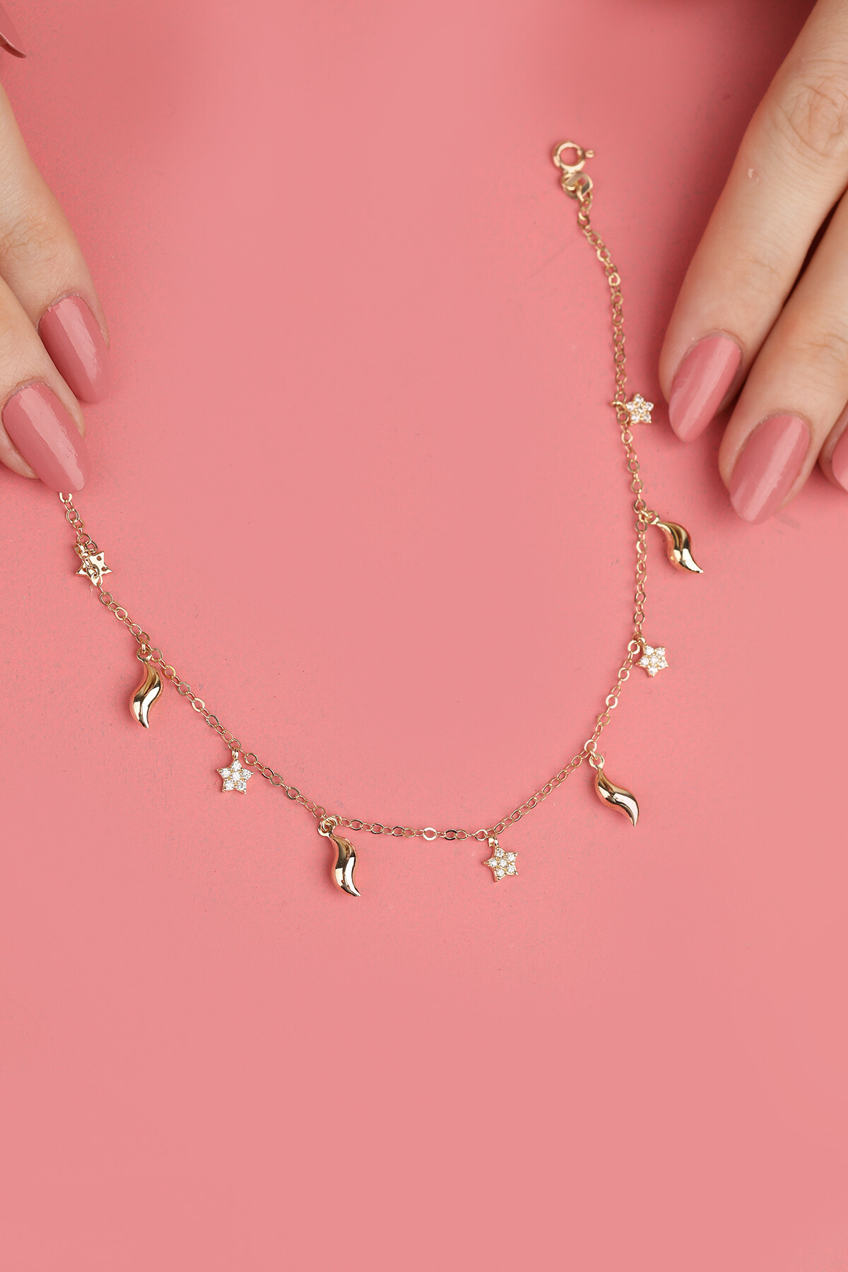 14 Ayar Altın Yıldız Halhal