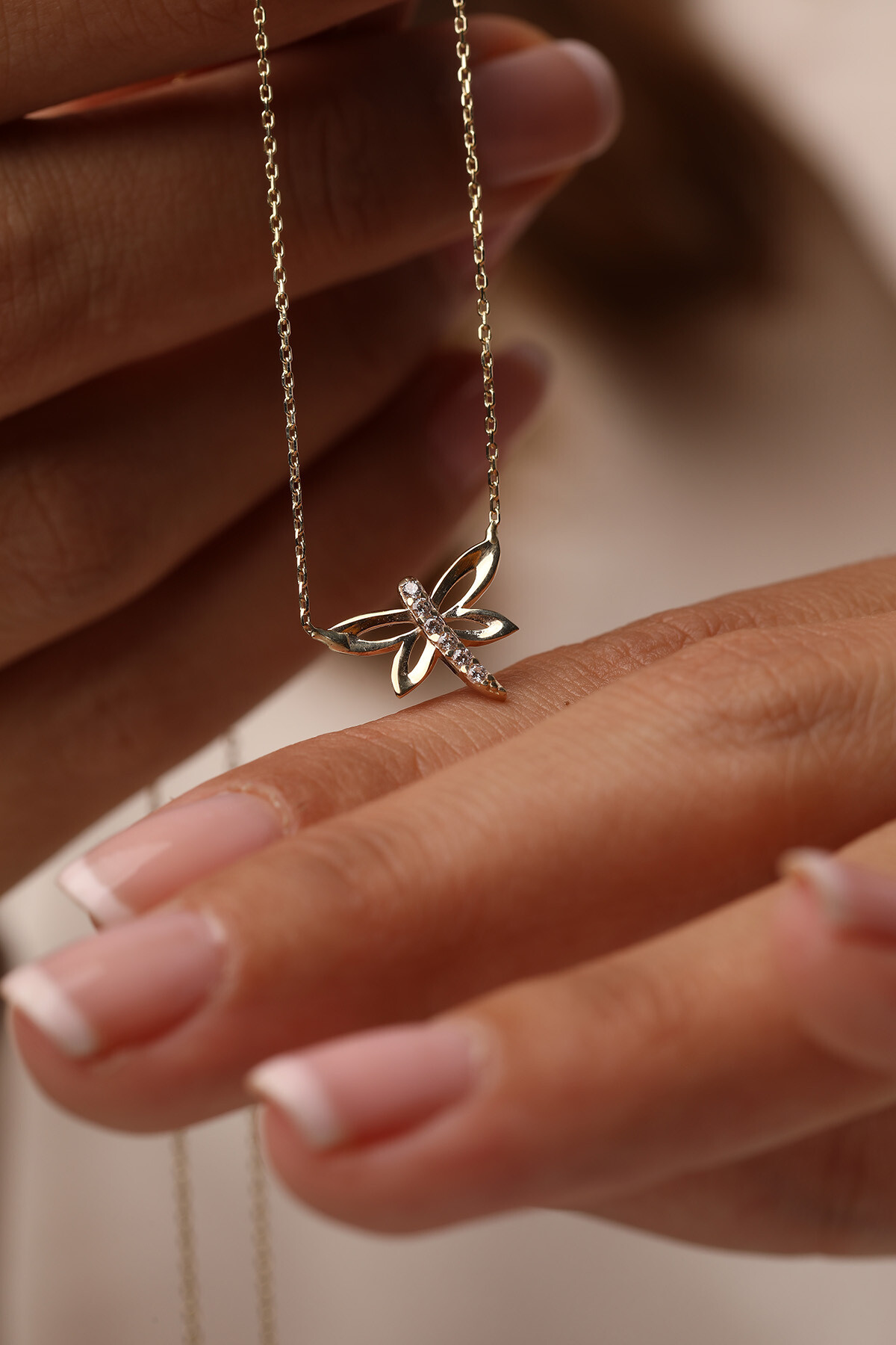 14 Ayar Altın Yusufçuk Kolye