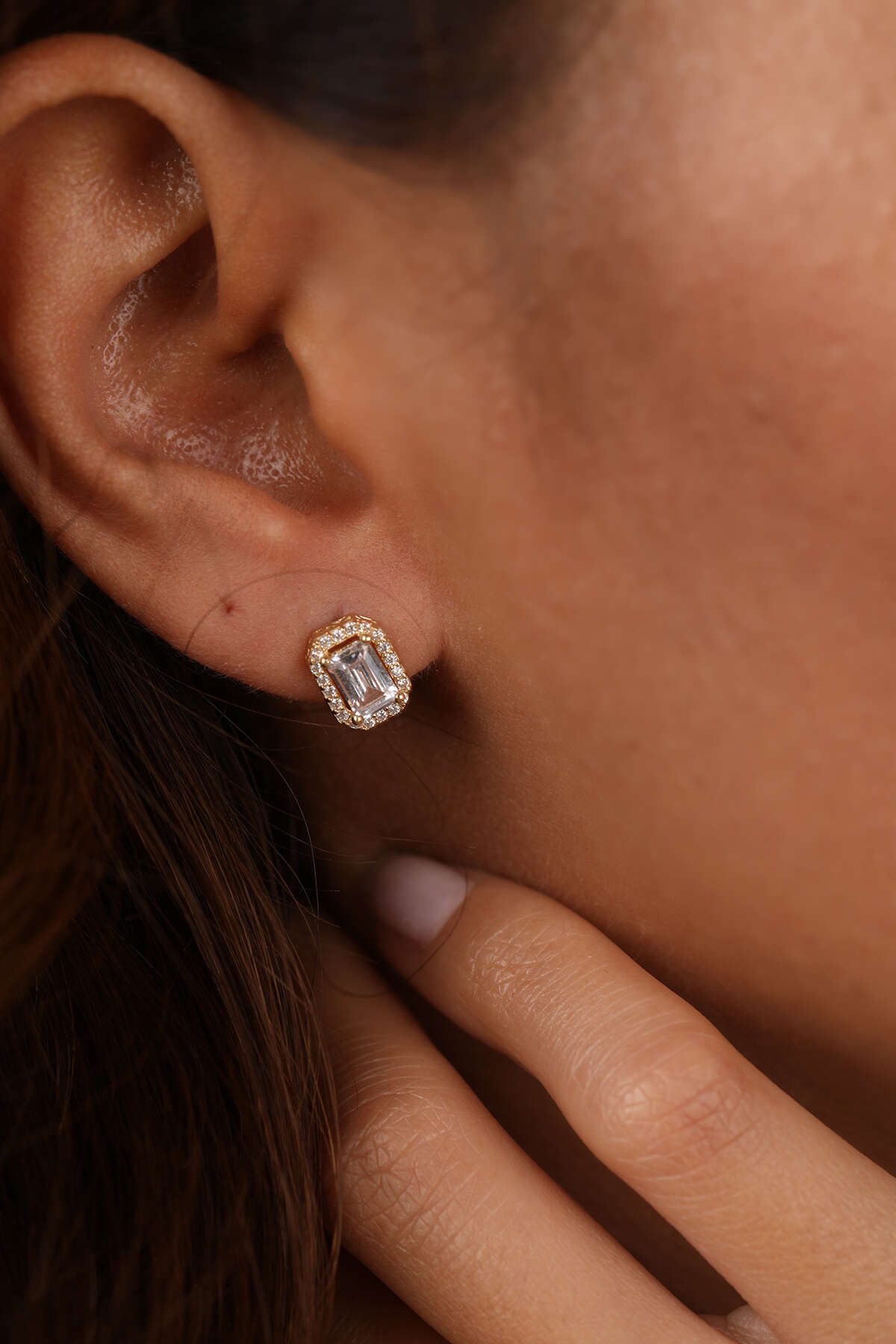 14 Ayar Altın Baget Küpe