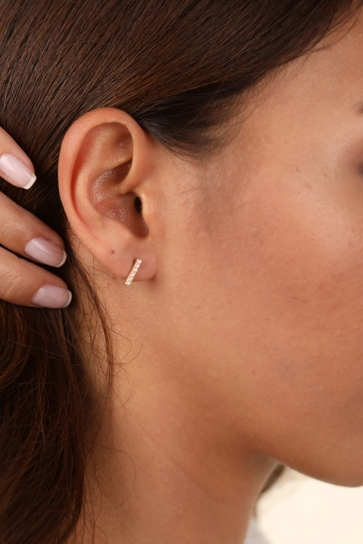 14 Ayar Altın Çubuk Küpe