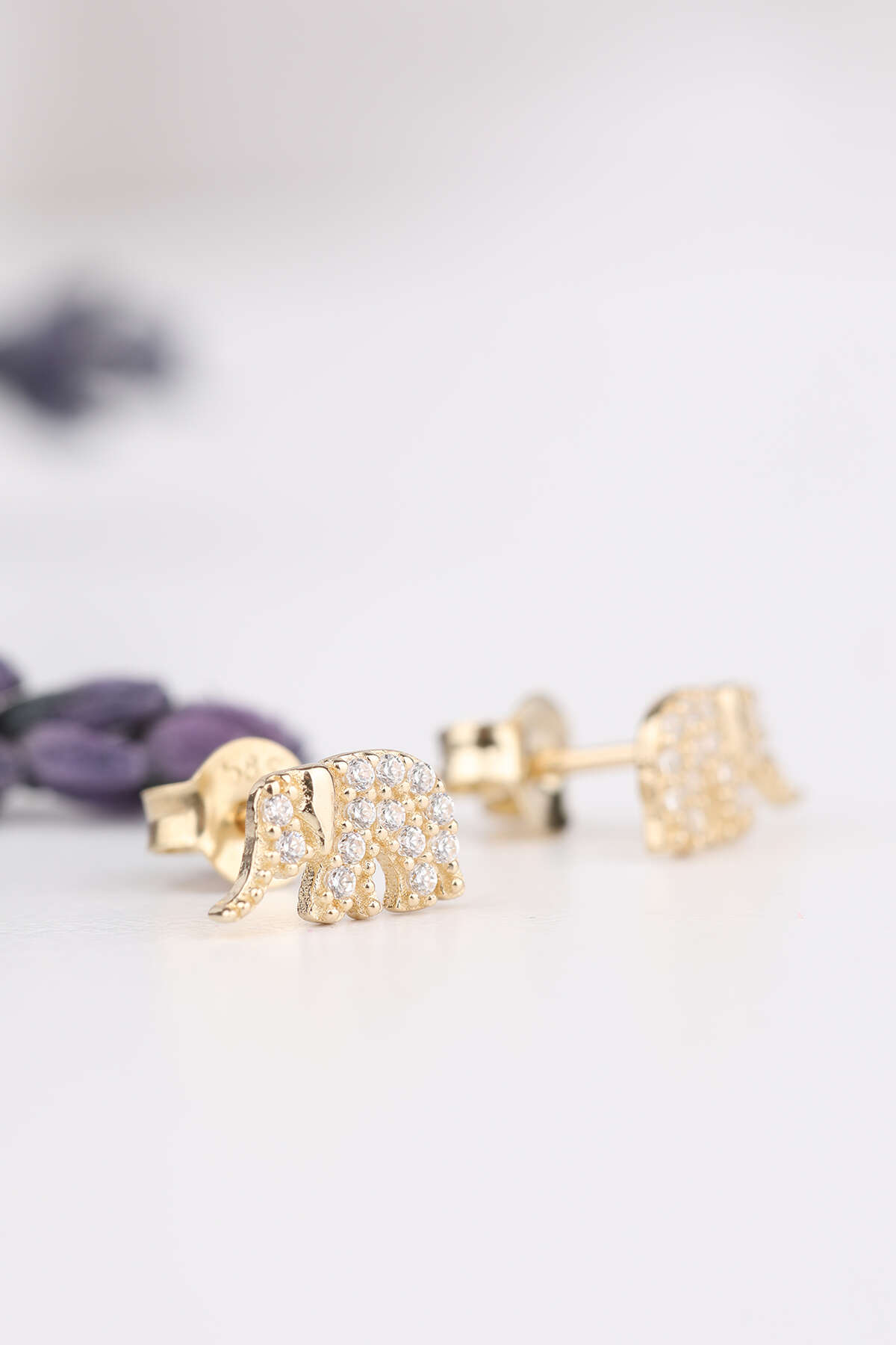 14 Ayar Altın Fil Küpe