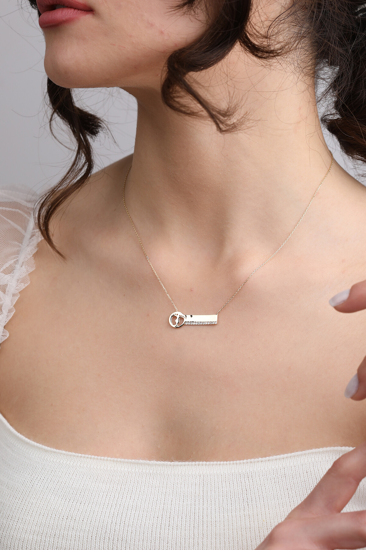 14 Ayar Altın Plakalı Anne Çocuk