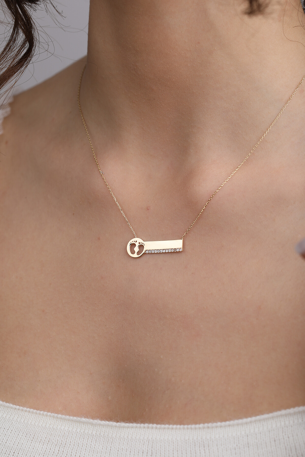 14 Ayar Altın Plakalı Anne Çocuk