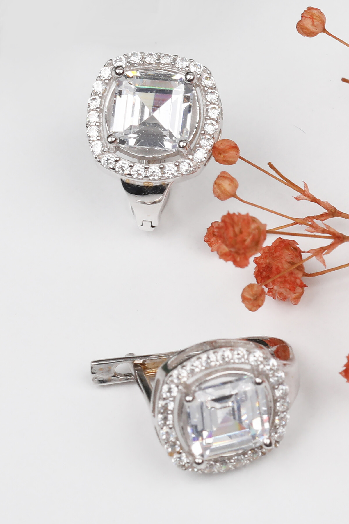 14 Ayar Altın Prenses Taşlı Küpe