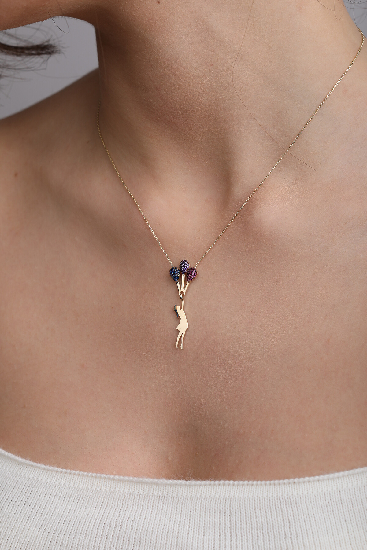 14 Ayar Altın Renkli Balon Kız