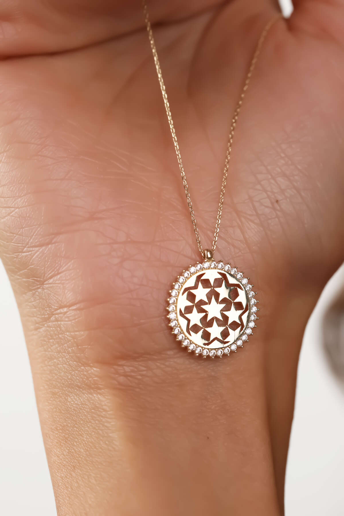 14 Ayar Altın Yıldız Yumağı Kolye