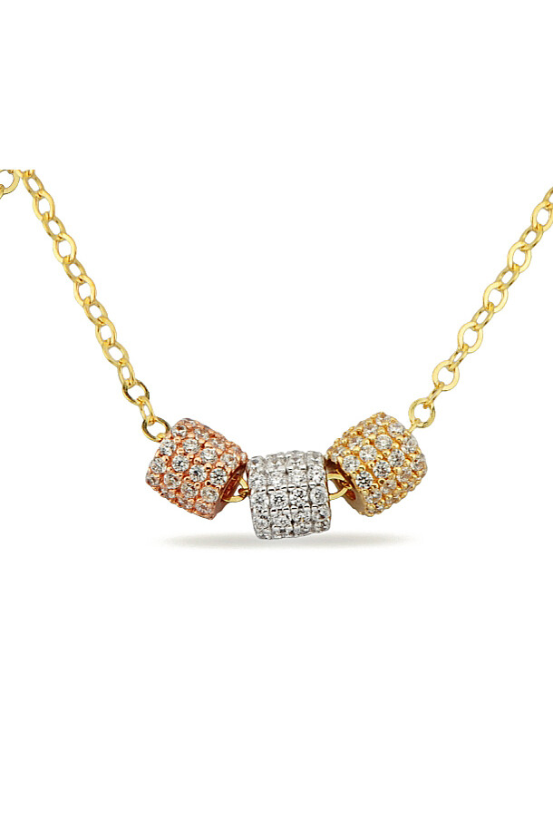 14 Ayar Altın 3 Renk Kolye