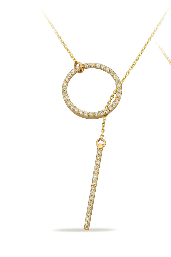 14 Ayar Altın Halka Çubuk Kolye