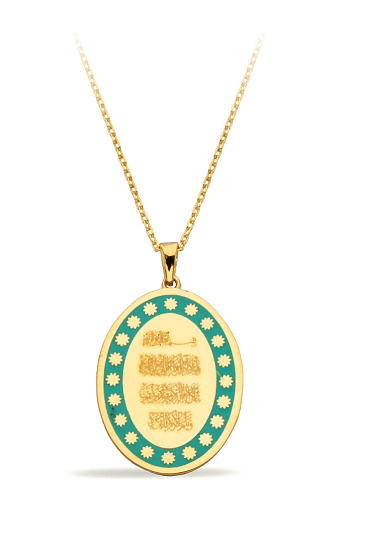 14 Ayar Altın Ayetel Kürs-i Kolye