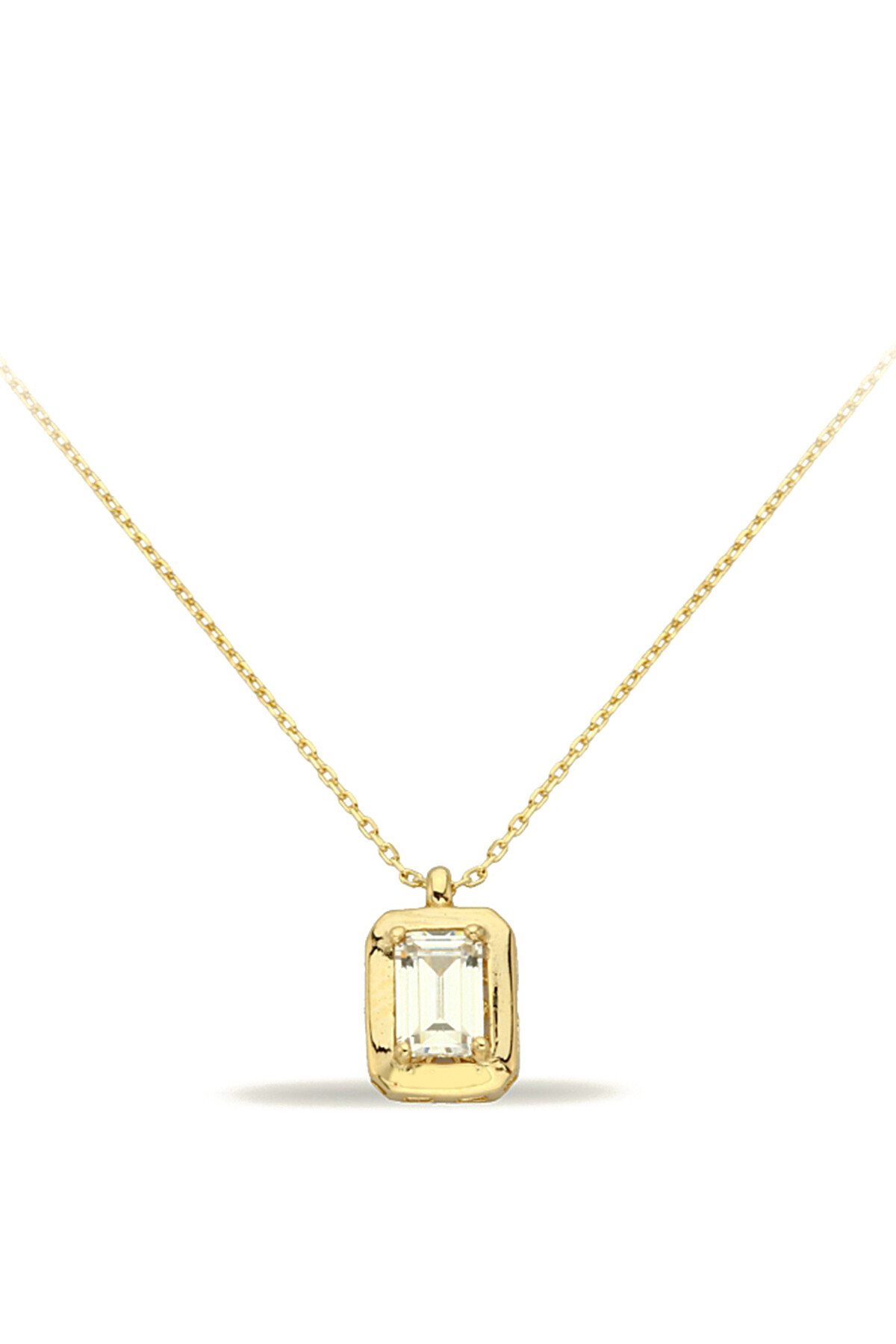 14 Ayar Altın Cilalı Baget Kolye