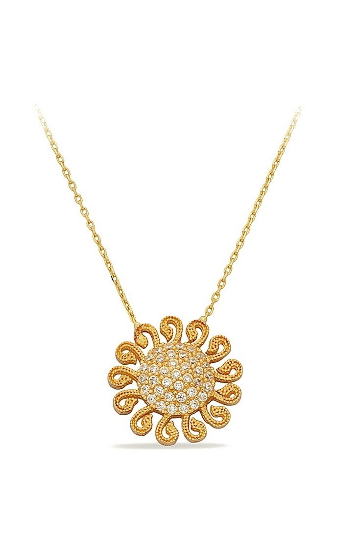 14 Ayar Altın Güneş Kolye