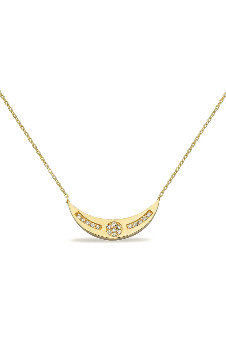 14 Ayar Altın Hilal Kolye