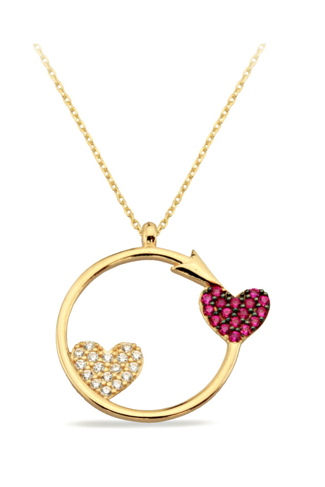 14 Ayar Altın Minik Kalpler Kolye