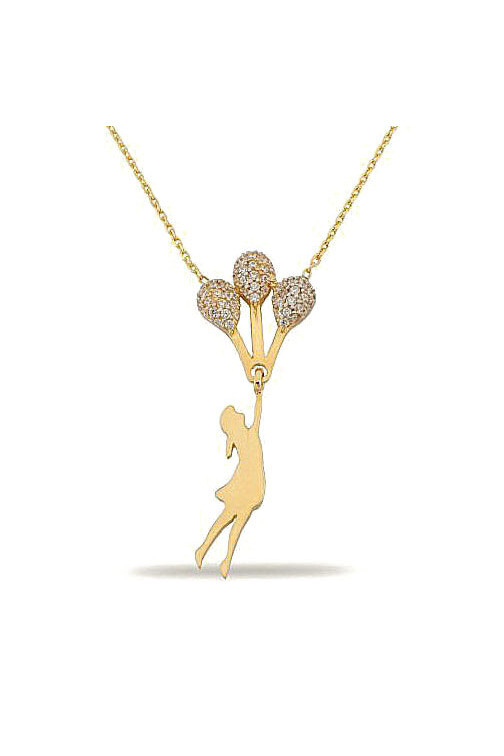 14 Ayar Altın Renkli Balon Kız