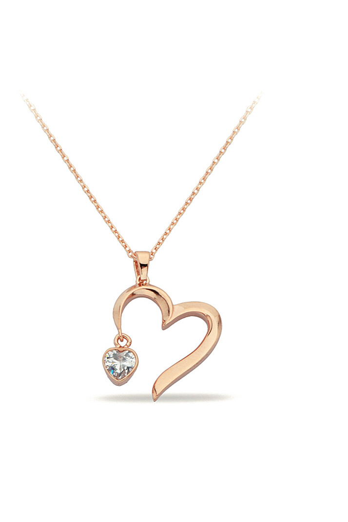 14 Ayar Altın Sallantı Kalp Kolye