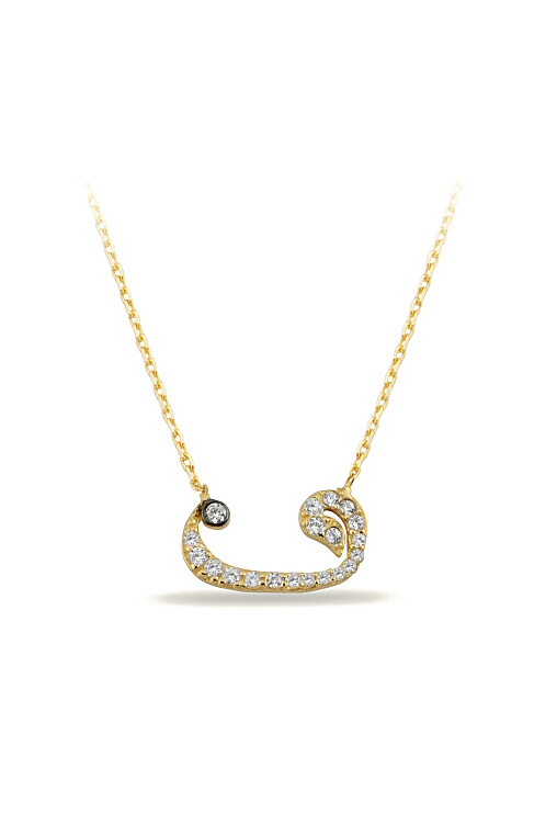 14 Ayar Altın Vav Kolye