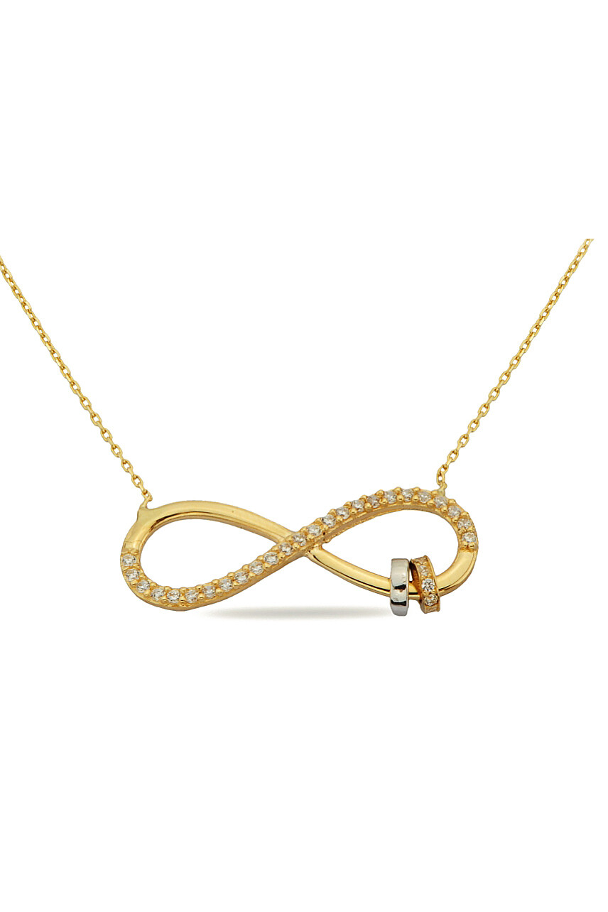 14 Ayar Altın Yarı Taşlı Sonsuzluk Kolye