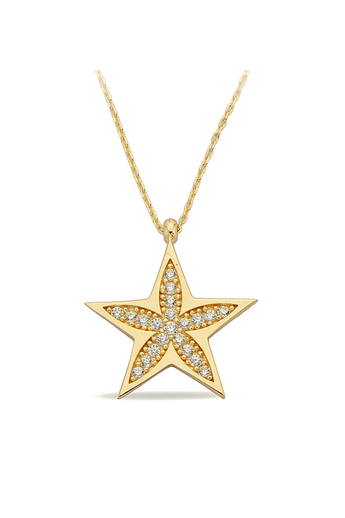 14 Ayar Altın Yıldız Kolye