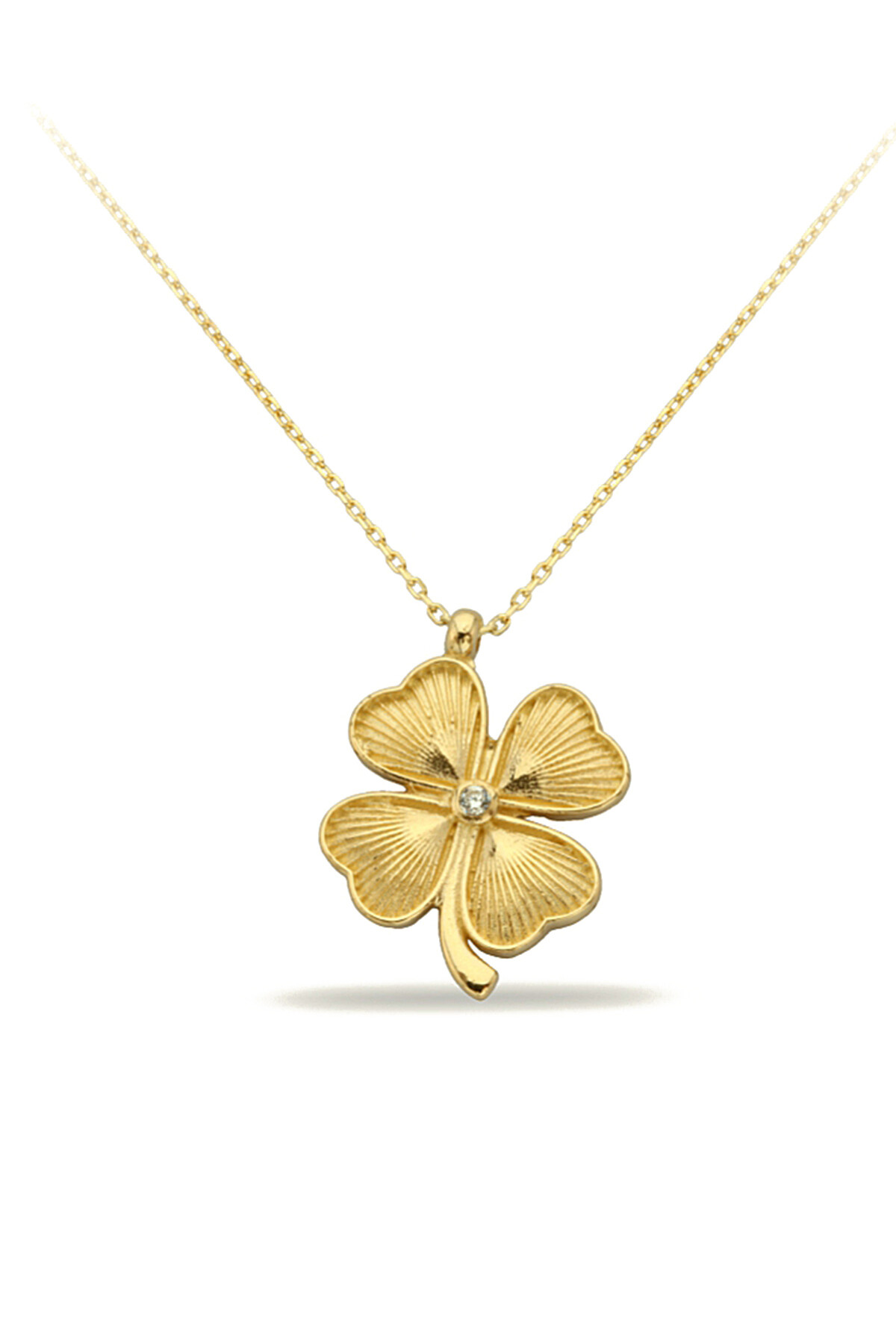 14 Ayar Altın Yonca Kolye