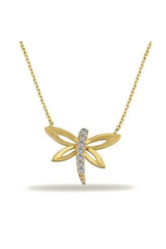 14 Ayar Altın Yusufçuk Kolye