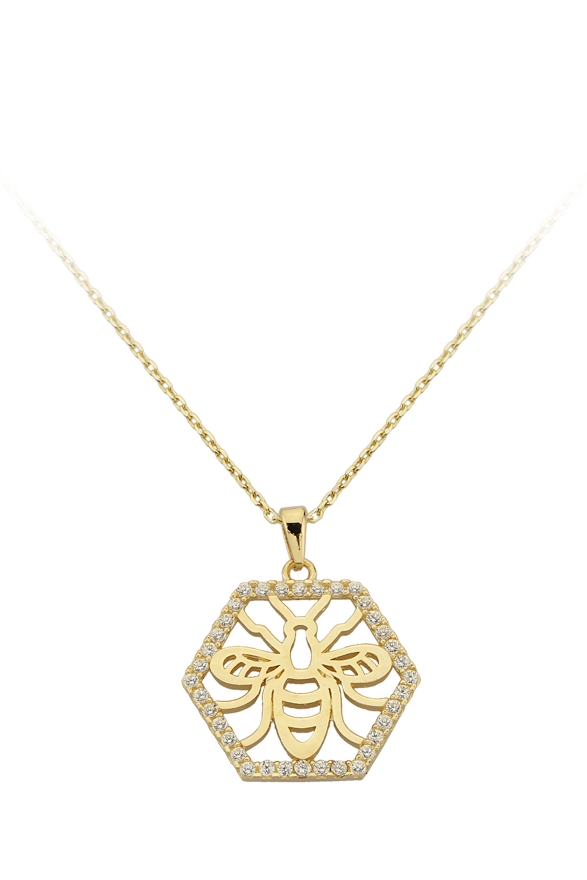 14 Ayar Altın Arı Kolye