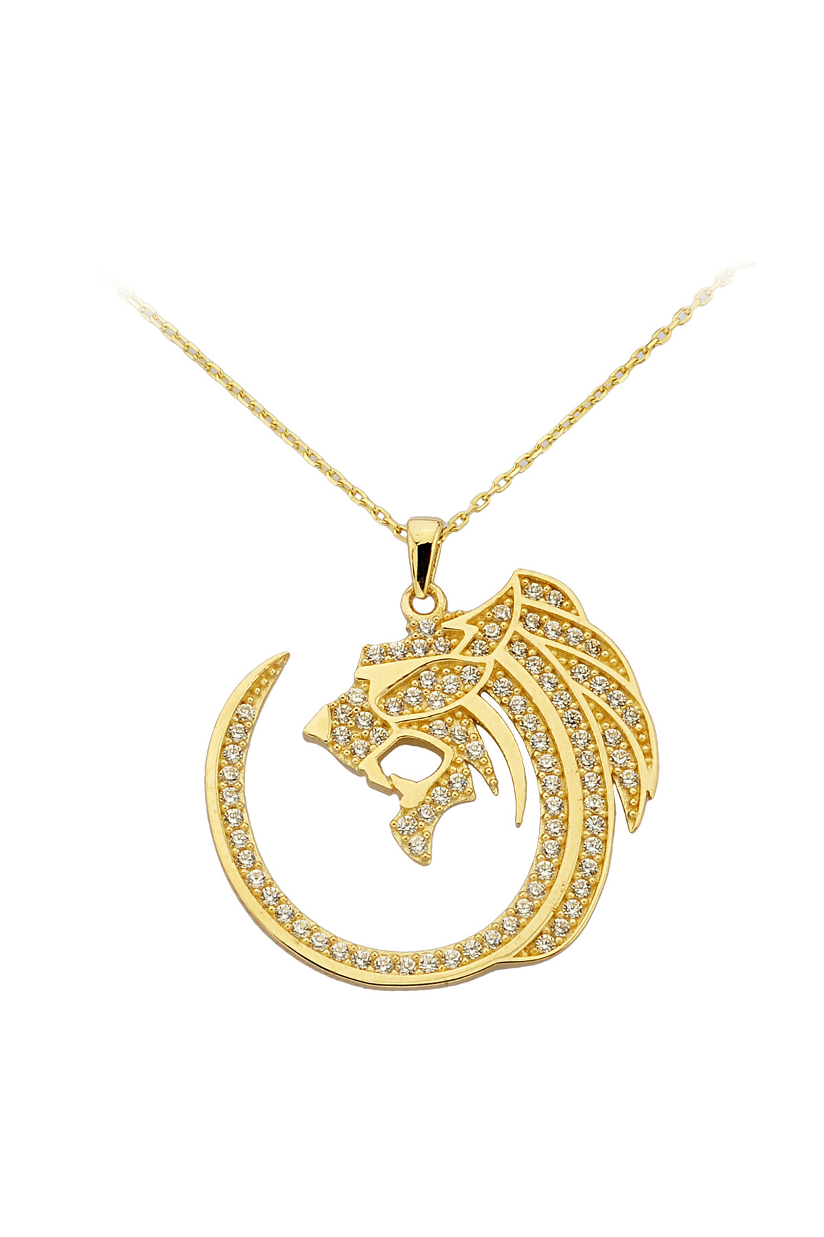 14 Ayar Altın Aslan Kolye