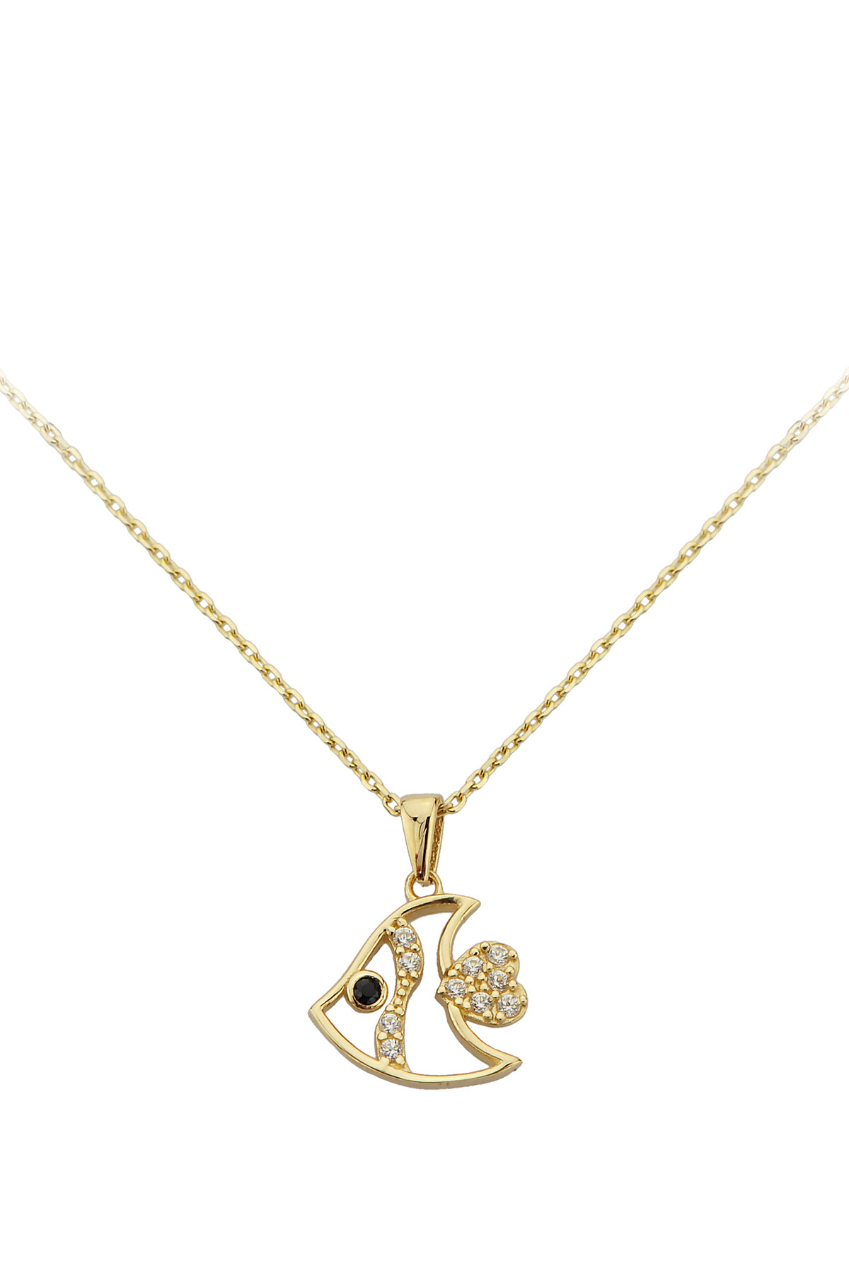 14 Ayar Altın Balık Kolye