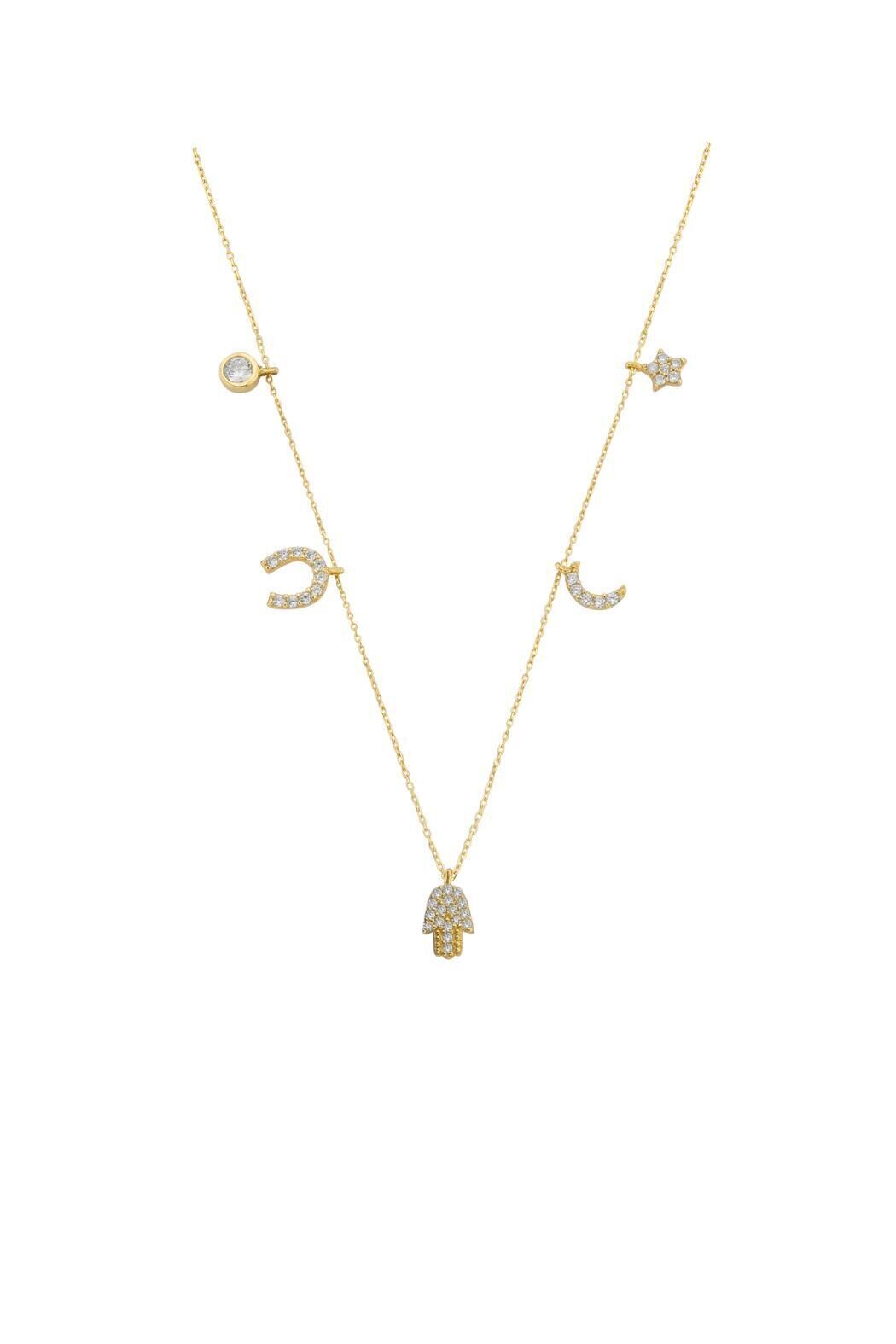 14 Ayar Altın Fatmaeli Şans Kolye