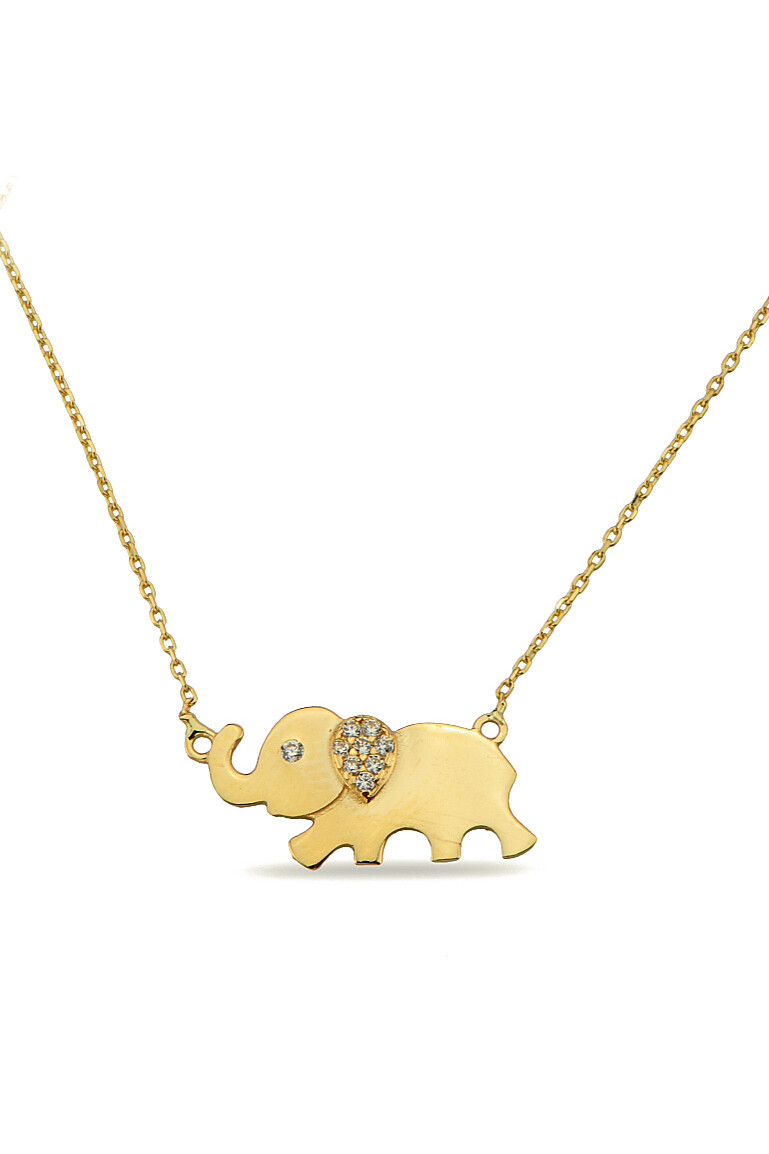 14 Ayar Altın Fil Kolye