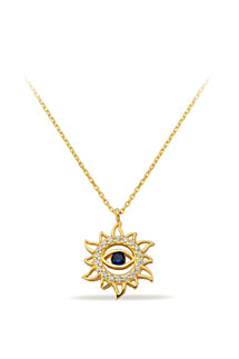 14 Ayar Altın Gözlü Güneş Kolye