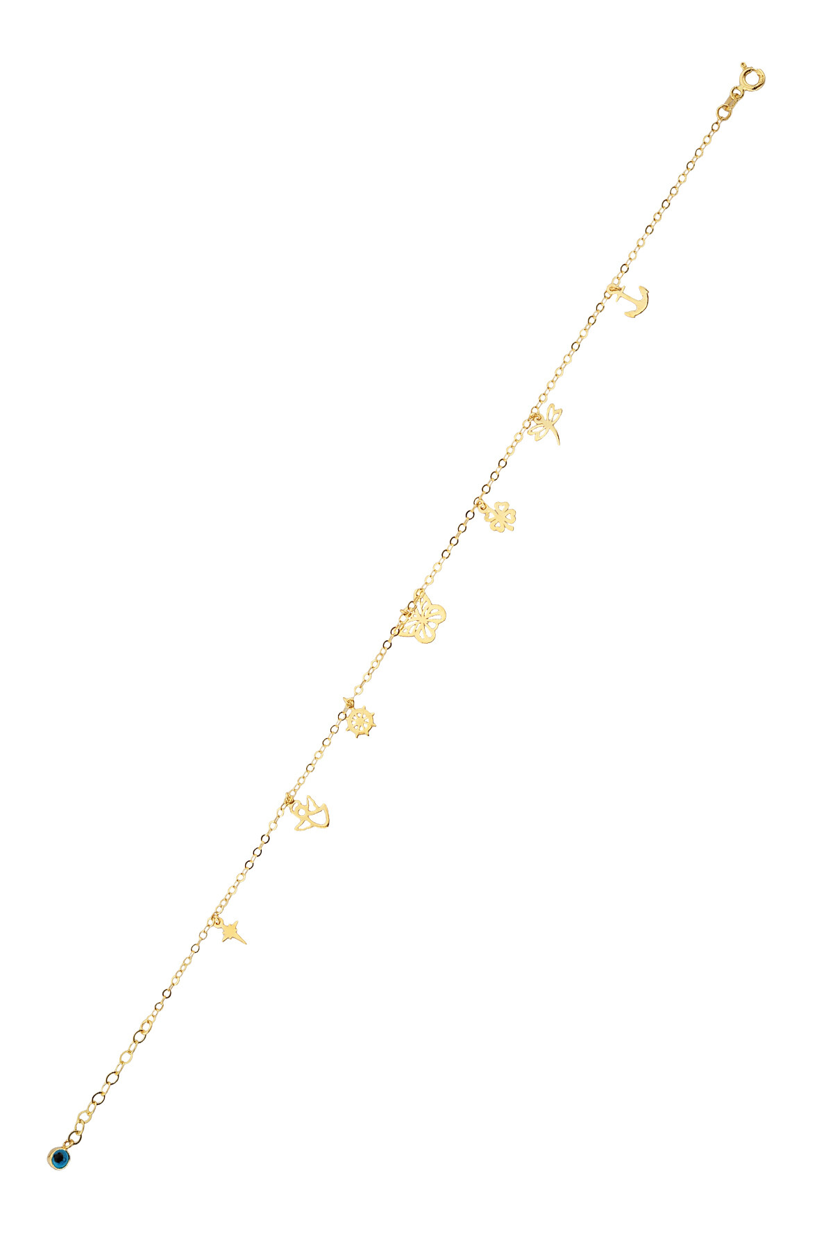 14 Ayar Altın Kelebekli Halhal