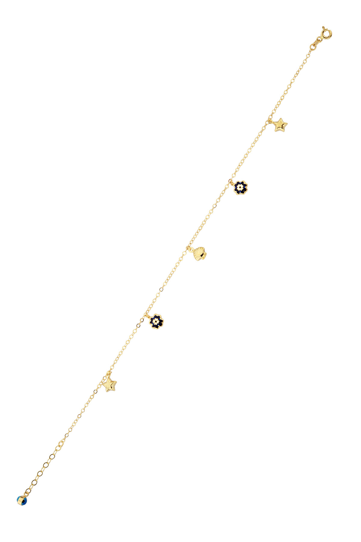 14 Ayar Altın Çiçekli Halhal