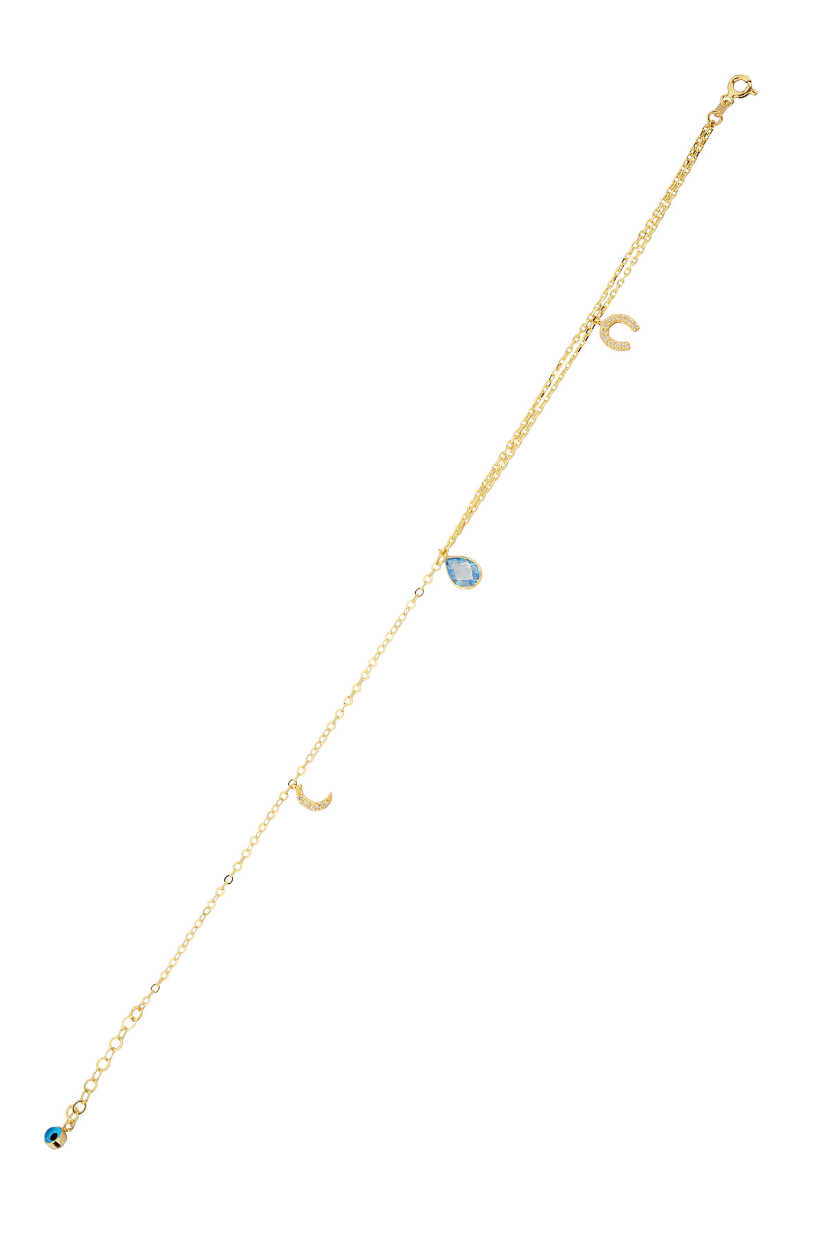 14 Ayar Altın Damla Taşlı Halhal