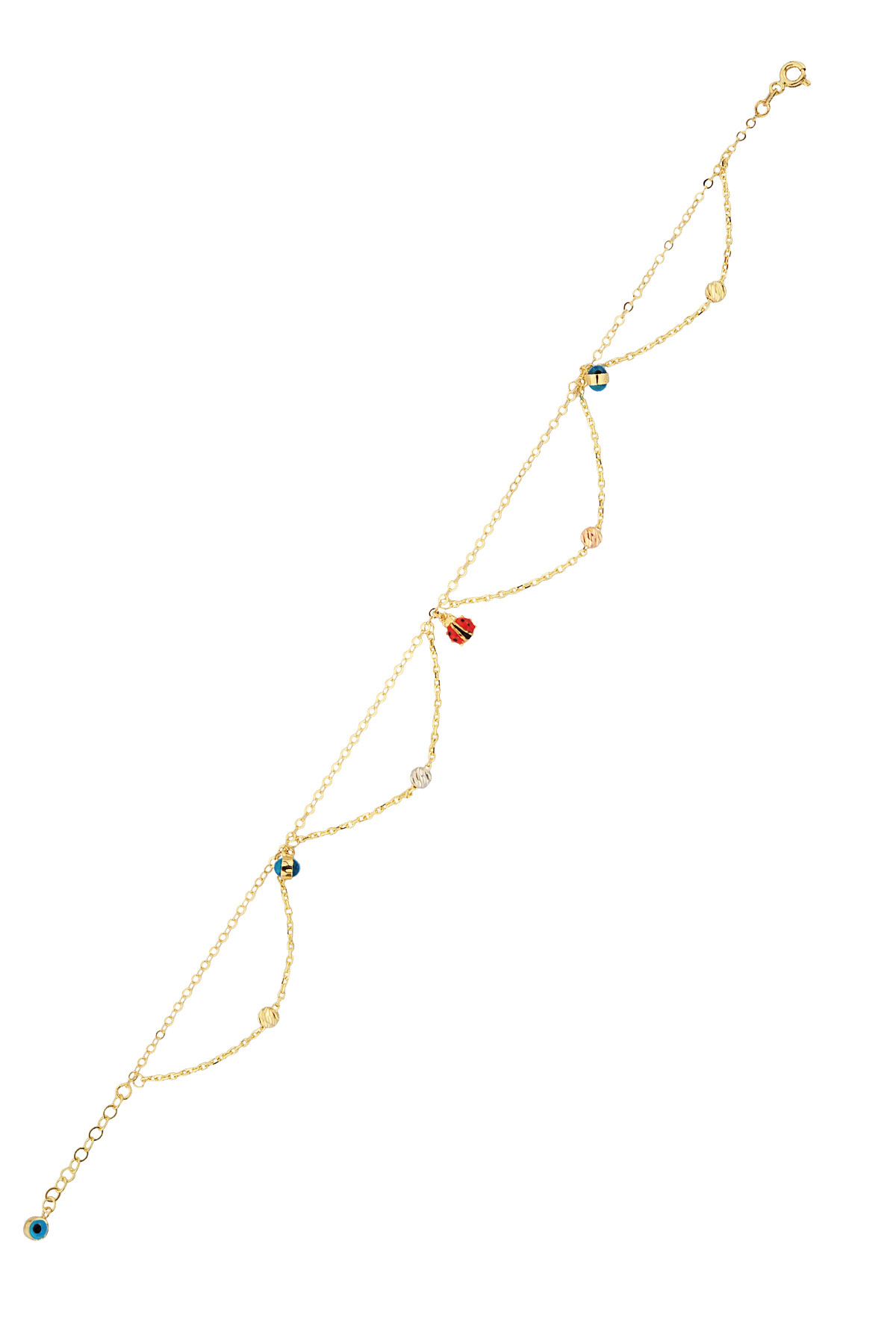 14 Ayar Altın Çift Zincirli Ve Figürlü Halhal