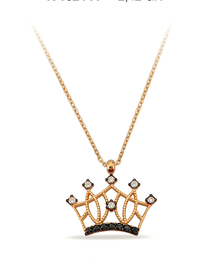 14 Ayar Altın Kral Tacı Kolye