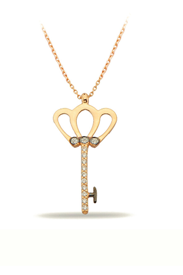 14 Ayar Altın Kral Tacı Anahtar Kolye