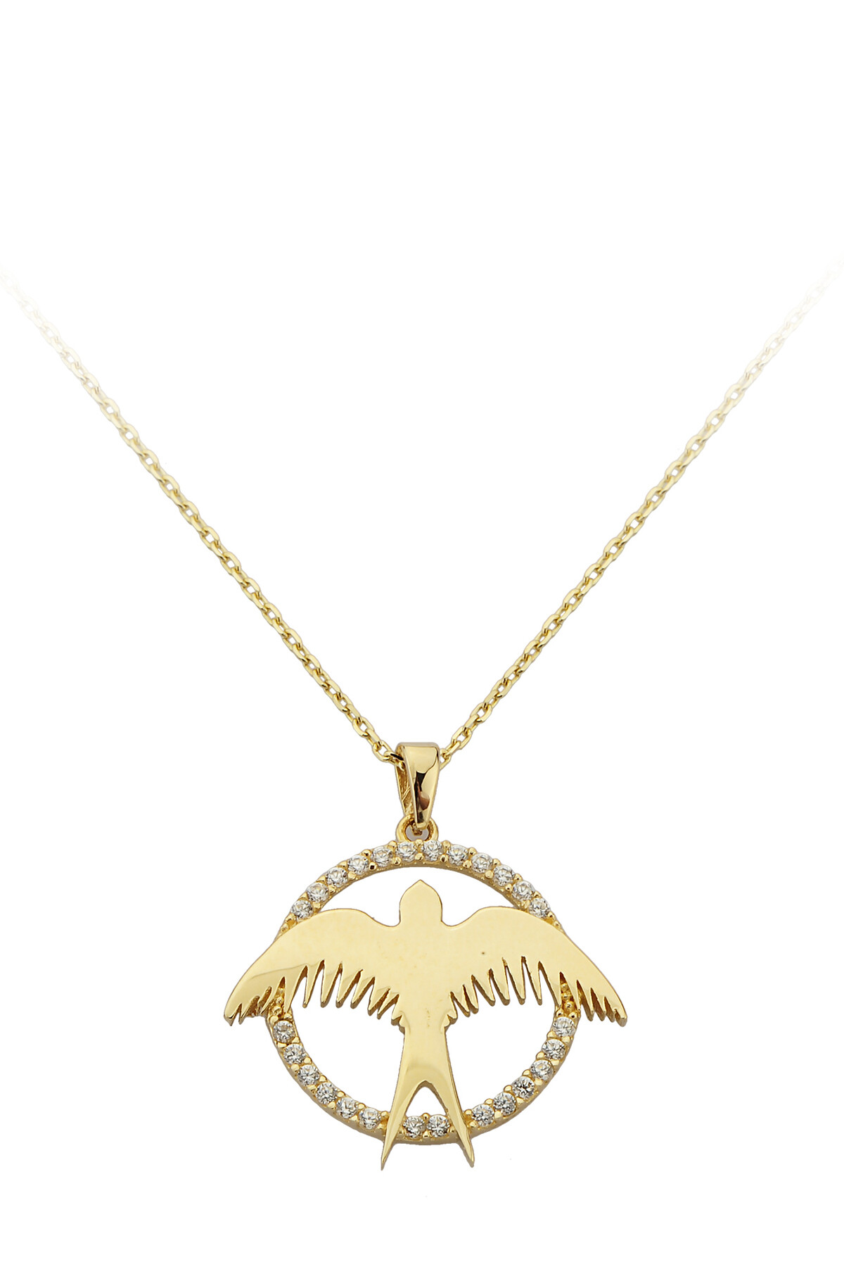 14 Ayar Altın Kuş Kolye