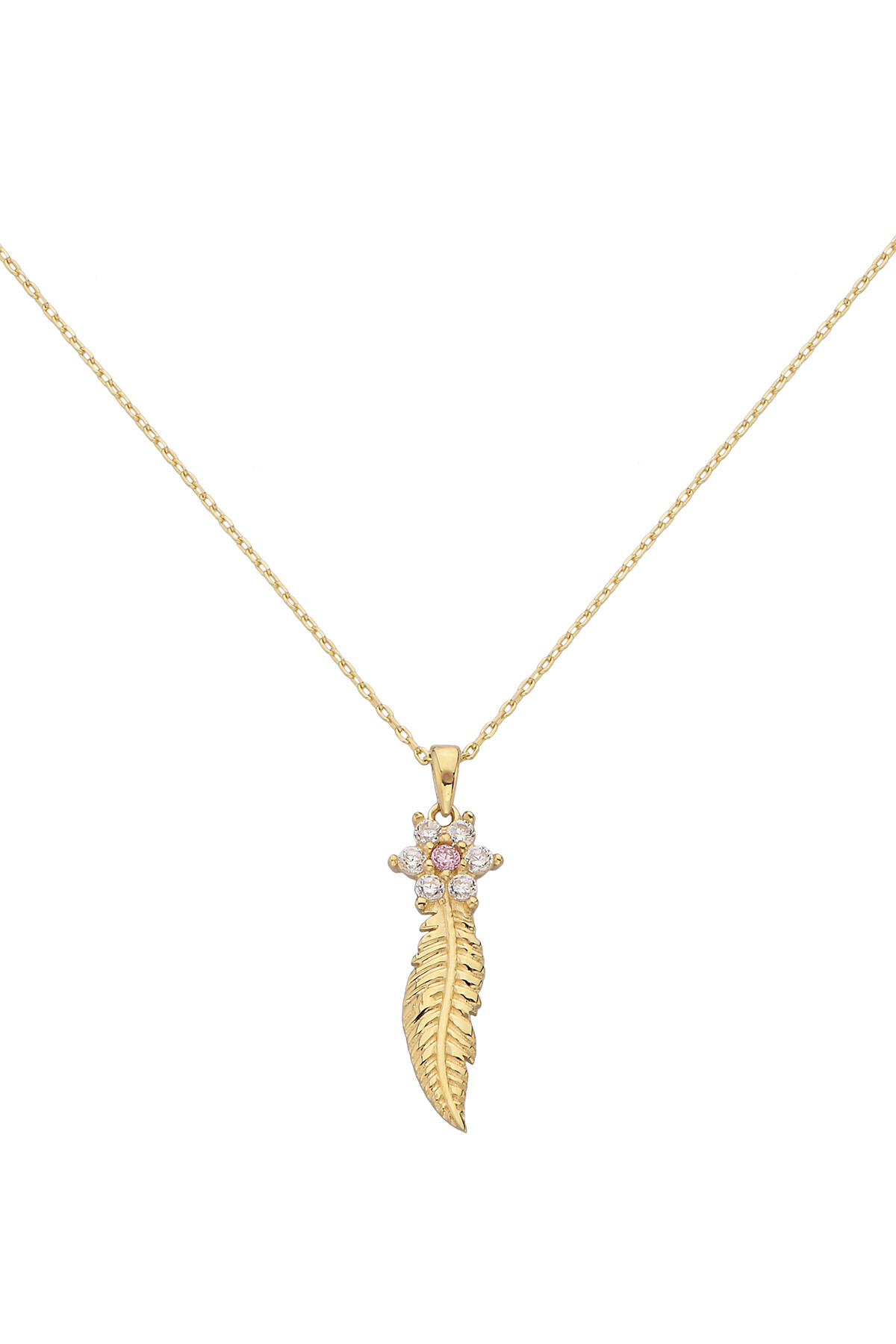 14 Ayar Altın Tüy Kolye