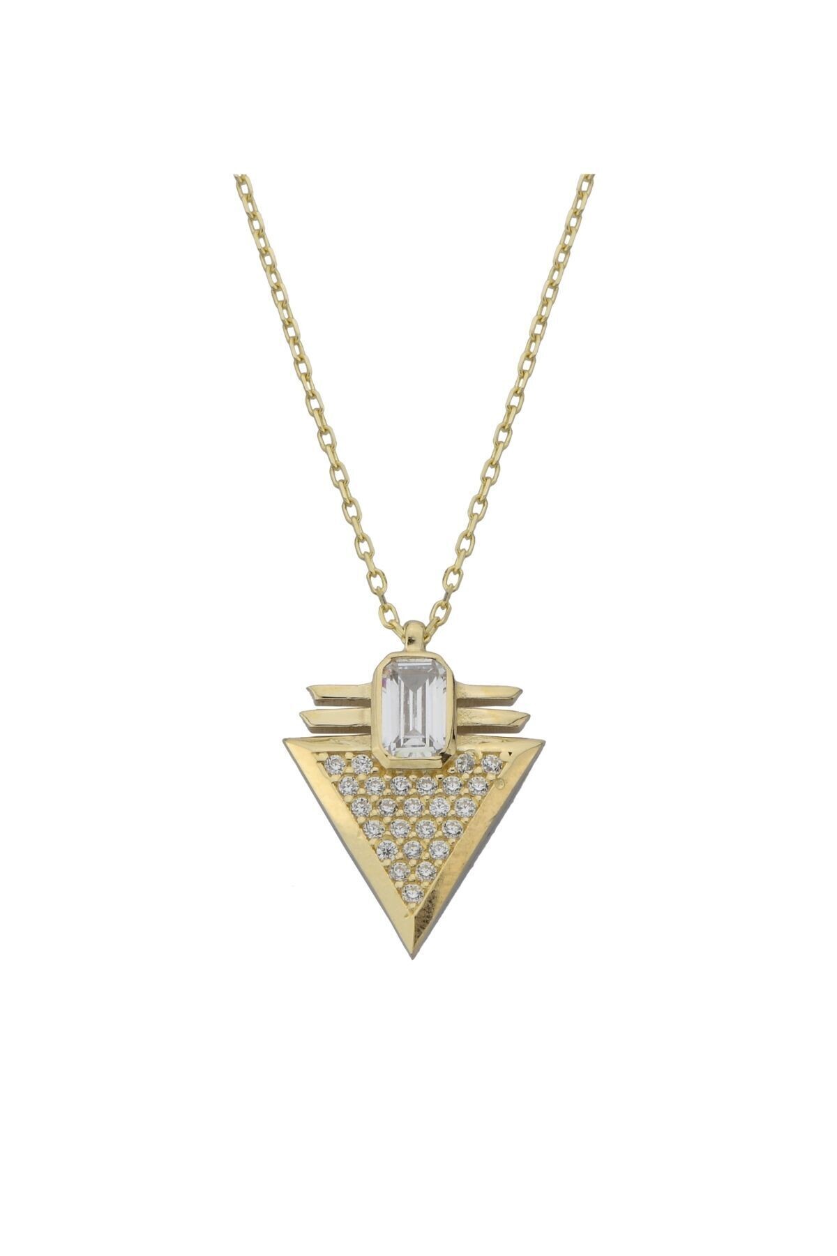 14 Ayar Altın Üçgen Kolye