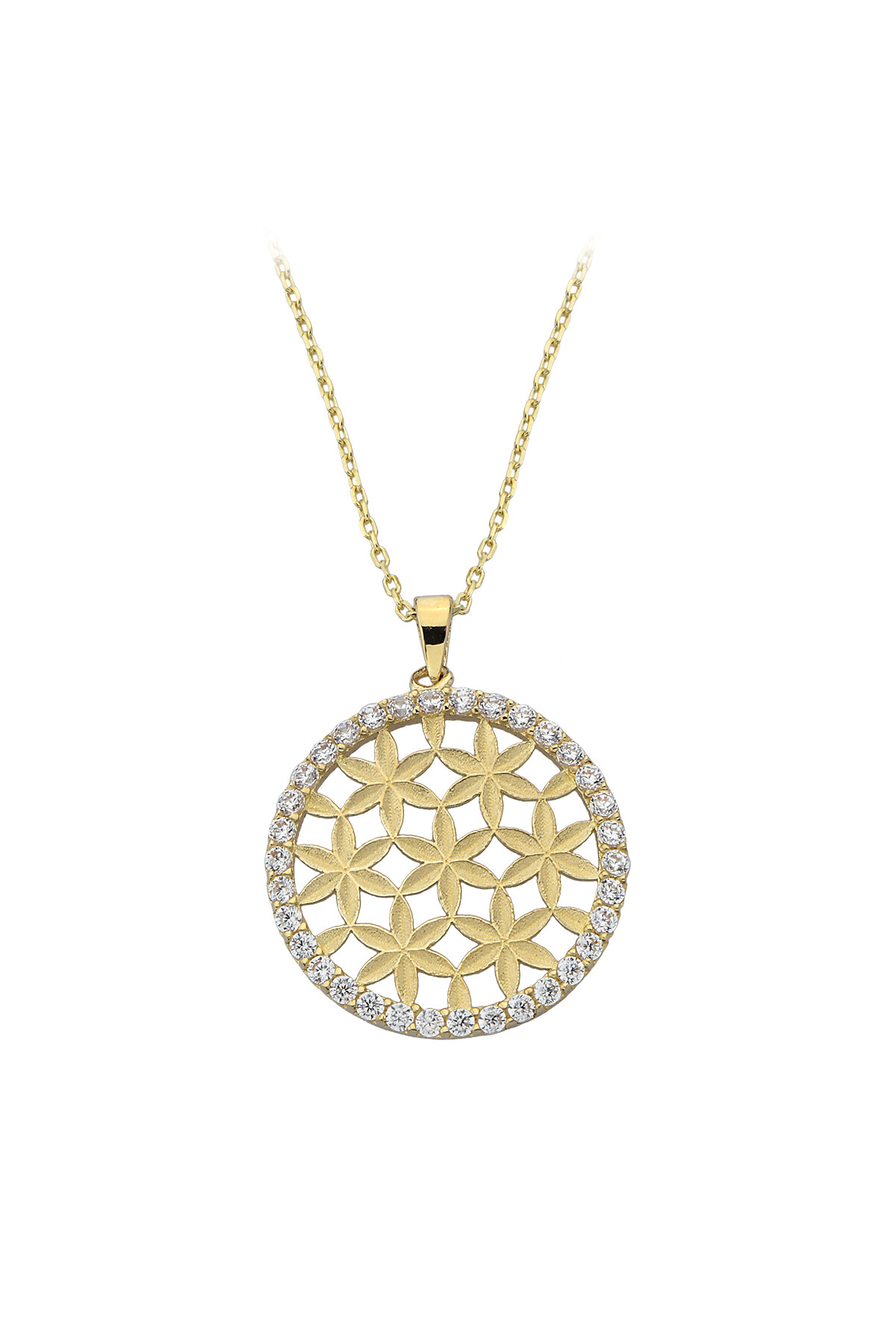 14 Ayar Altın Yaşam Çiçeği Kolye