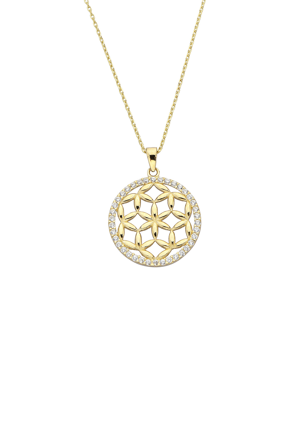 14 Ayar Altın Yaşam Çiçeği Kolye