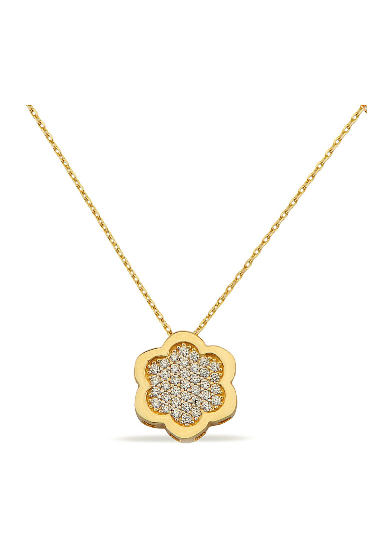 14 Ayar Altın Yonca Kolye