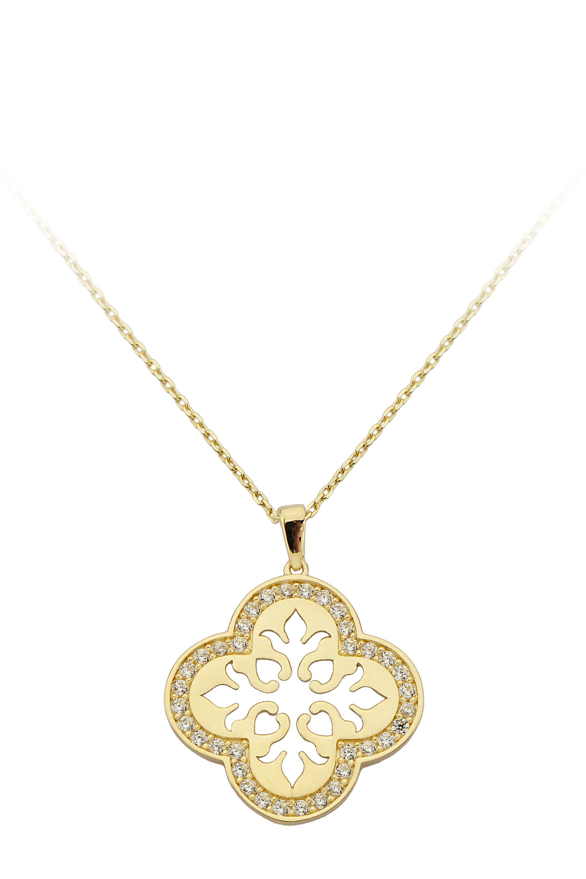 14 Ayar Altın Yonca Kolye