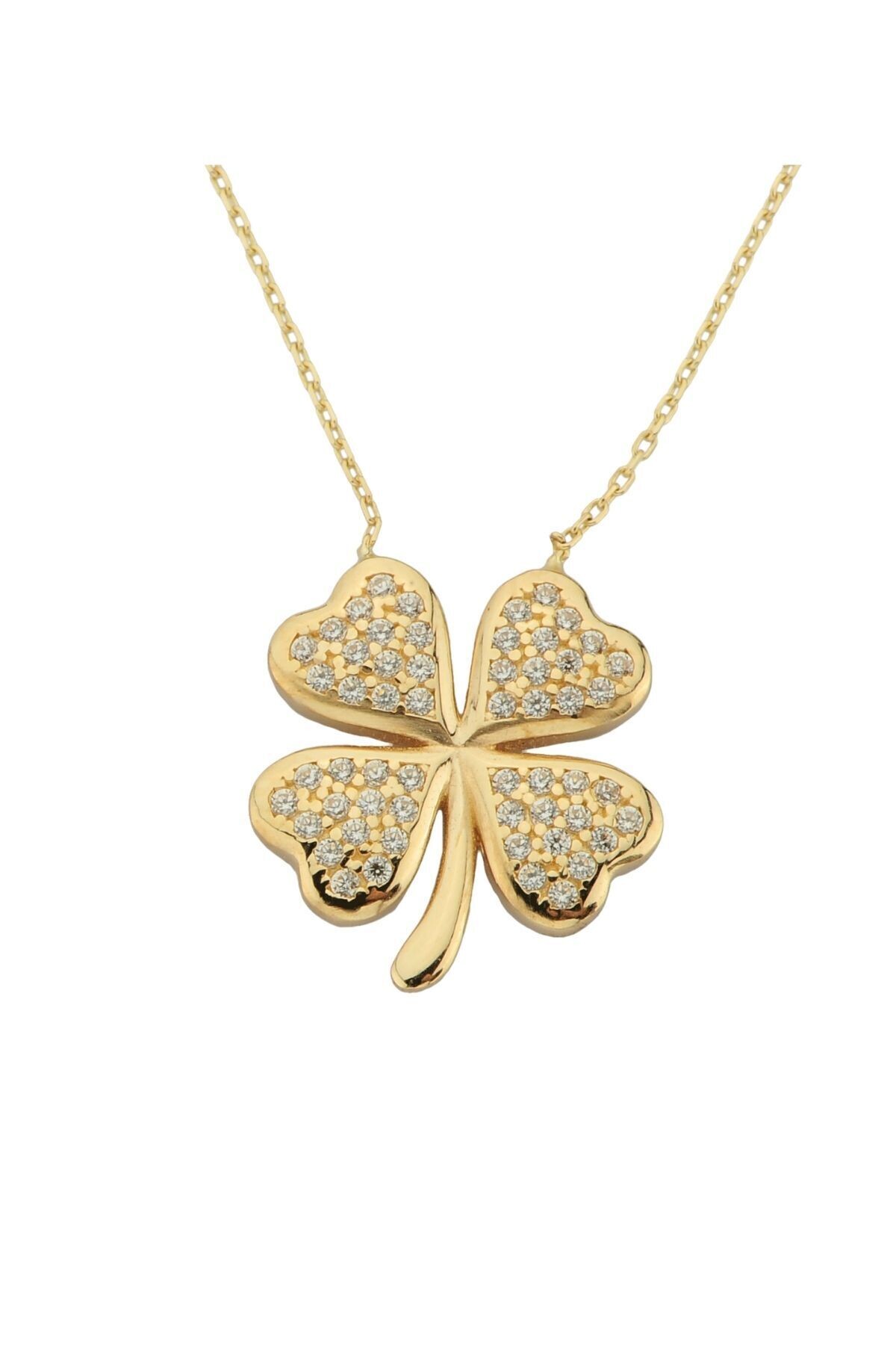 14 Ayar Altın Yonca Kolye