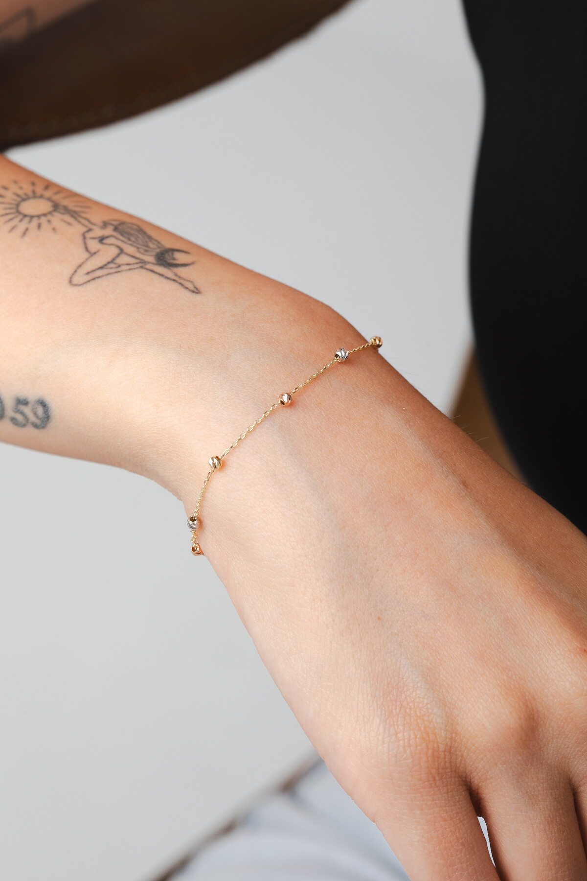 14 Ayar Altın 3 Renk Dorika Bileklik